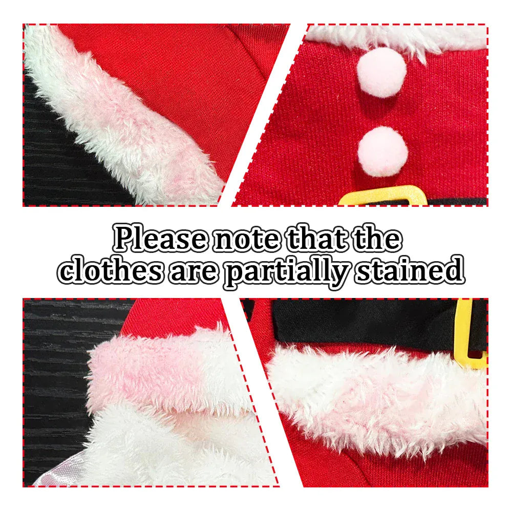 Christmas Cat Costume | Santa Claus Outfit for Small Cats & Dogs | Holiday Pet Clothes Xmas & New Year Kitty Outfit