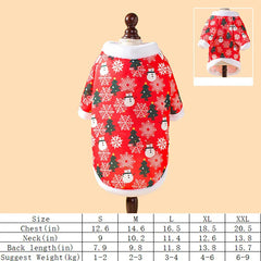 Christmas Pet Clothes - Cute Cartoon Printed Hoodie for Cats & Dogs