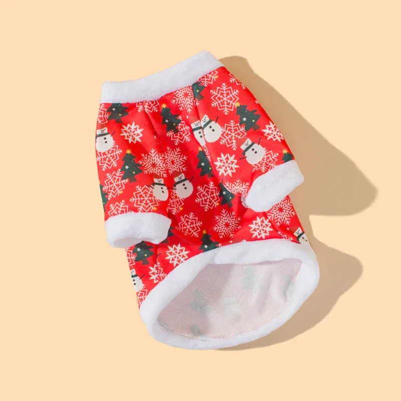 Christmas Pet Clothes - Cute Cartoon Printed Hoodie for Cats & Dogs
