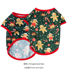Christmas Pet T-Shirt - Santa & Snowflake Holiday Outfit for Dogs & Cats