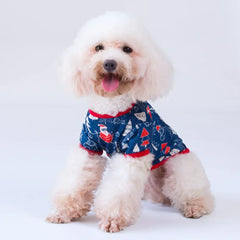 Christmas Pet T-Shirt - Santa & Snowflake Holiday Outfit for Dogs & Cats