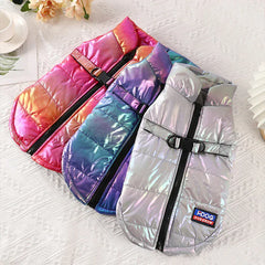 Christmas Waterproof Gradient Pet Vest – Warm Fleece Winter Jacket for Dogs & Cats | Autumn/Winter Pet Clothing