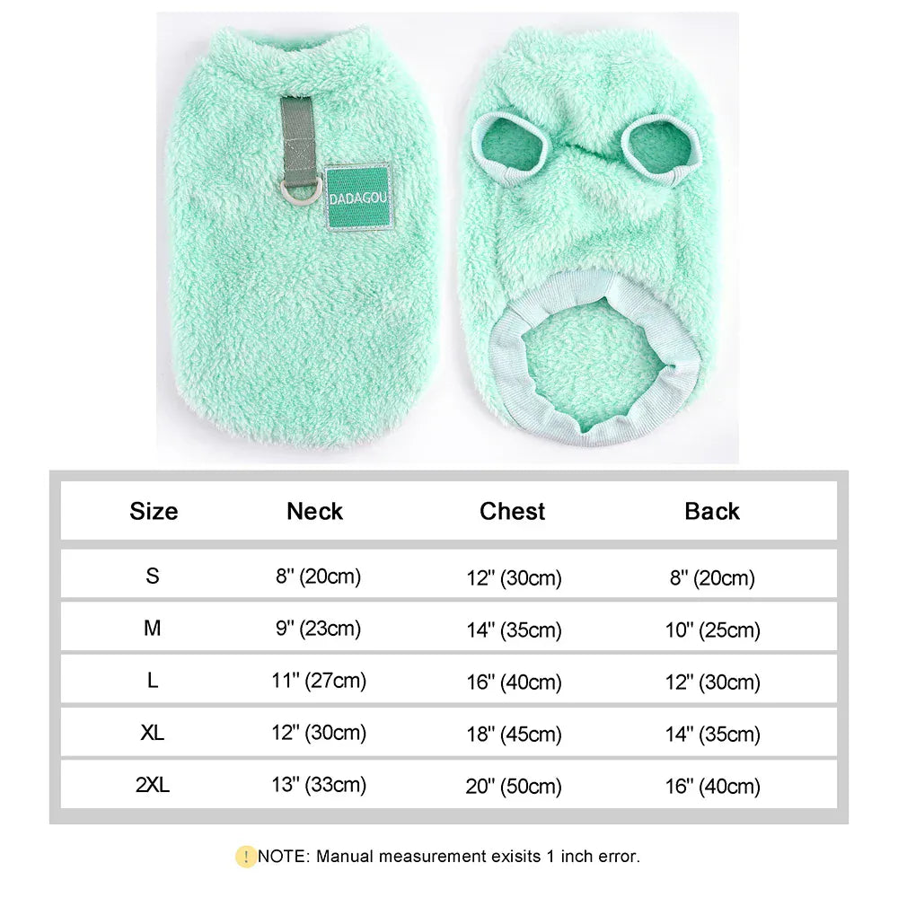 Coral Fleece Pet Vest - Soft Warm Sweater for Small Breeds & Cats