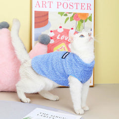 Coral Fleece Pet Vest - Soft Warm Sweater for Small Breeds & Cats