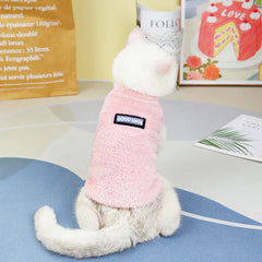 Coral Fleece Pet Vest - Soft Warm Sweater for Small Breeds & Cats