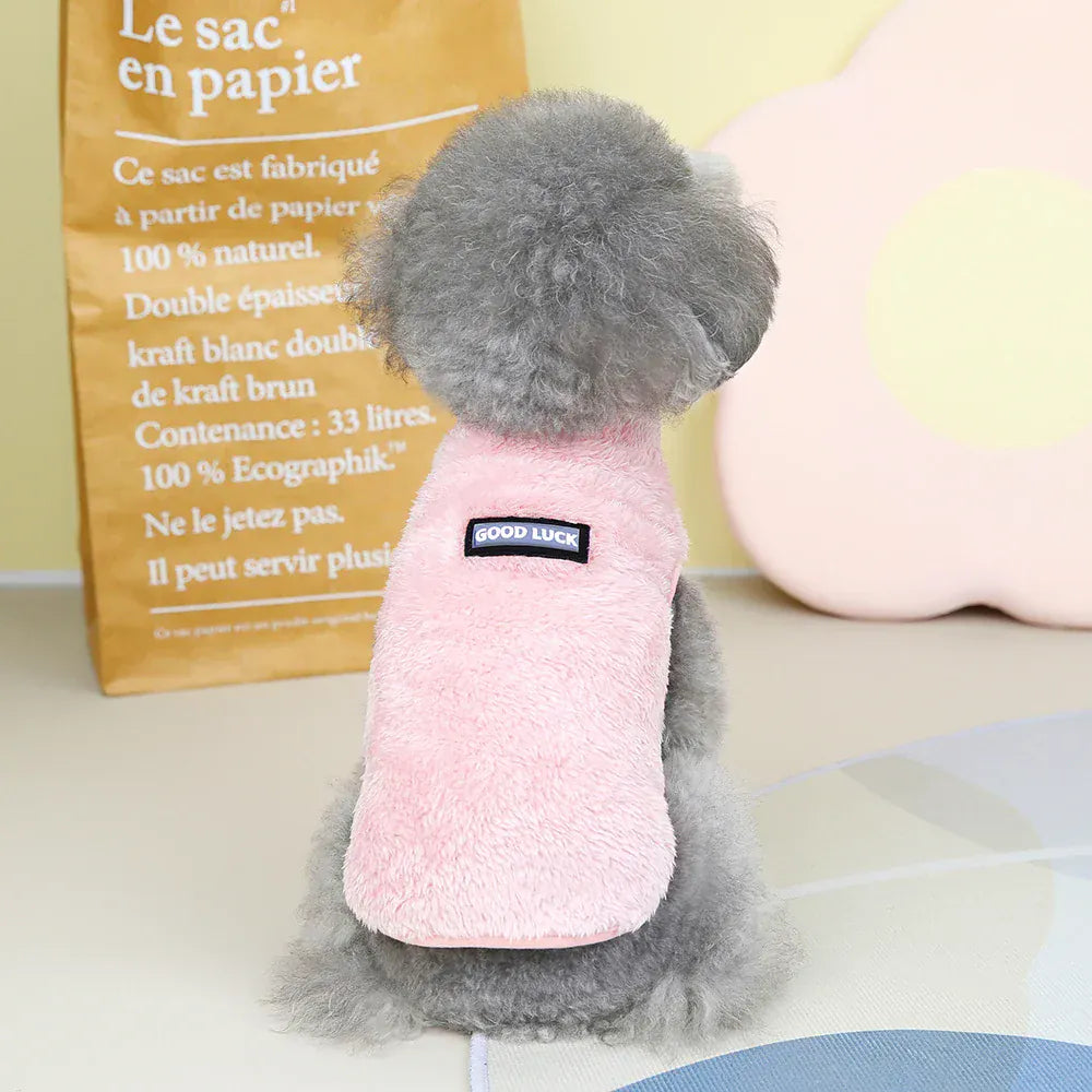Coral Fleece Pet Vest - Soft Warm Sweater for Small Breeds & Cats