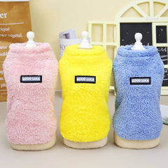 Coral Fleece Pet Vest - Soft Warm Sweater for Small Breeds & Cats