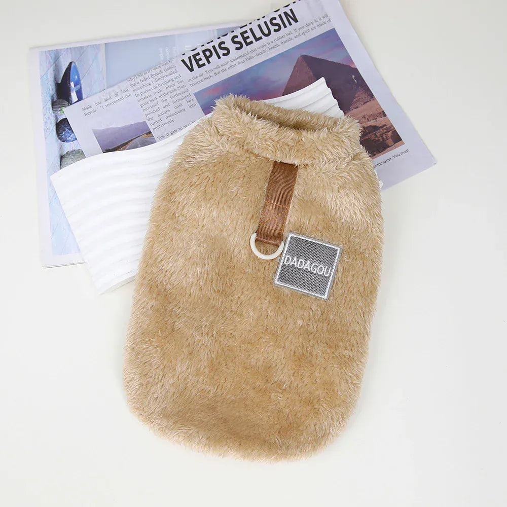 Coral Fleece Pet Vest - Soft Warm Sweater for Small Breeds & Cats