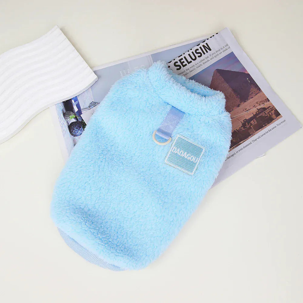 Coral Fleece Pet Vest - Soft Warm Sweater for Small Breeds & Cats