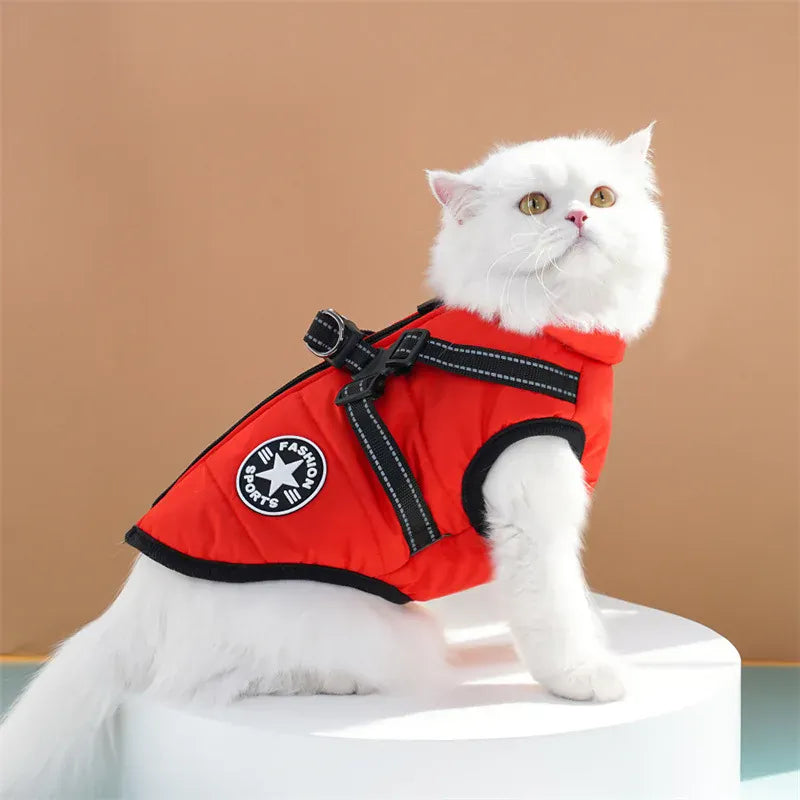 Cotton Pet Chest & Back Vest - Thick Warm Winter Coat for Dogs & Cats