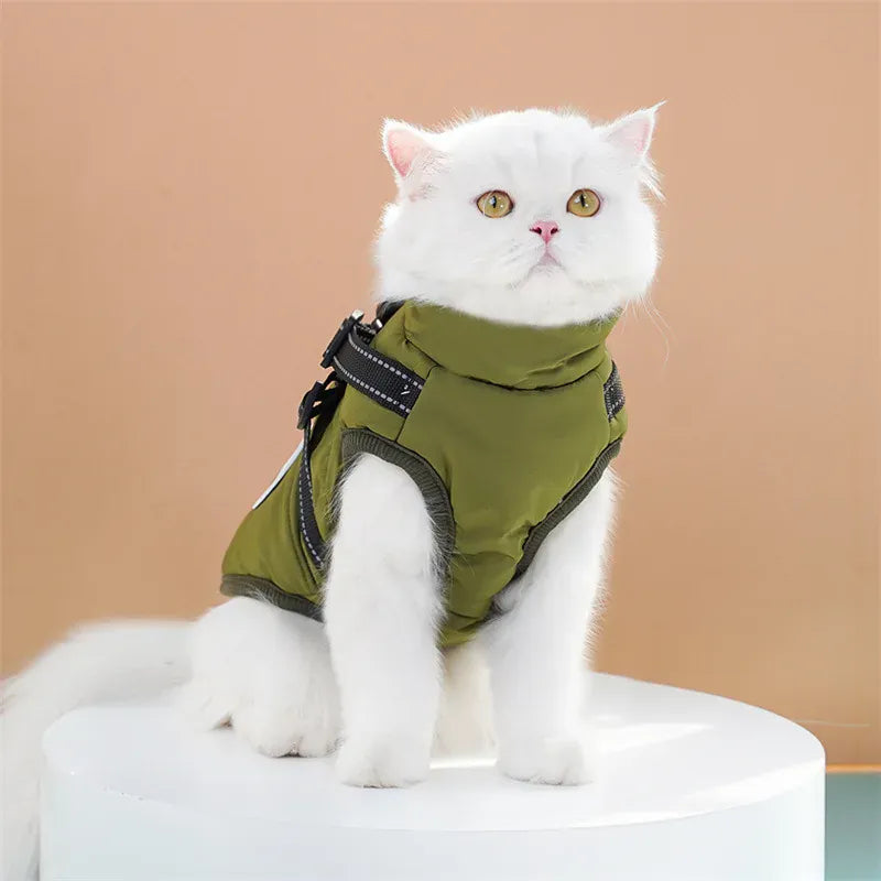 Cotton Pet Chest & Back Vest - Thick Warm Winter Coat for Dogs & Cats
