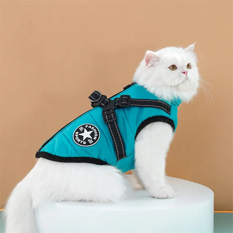 Cotton Pet Chest & Back Vest - Thick Warm Winter Coat for Dogs & Cats