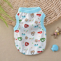 Cotton Vest Dogs Clothes For Small Dogs Chihuahua Clothes Summer Animals Cartoon Vest Dog T-Shirt For Small Dog Medium Yorkshire