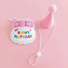 Cute Puppy & Kitten Birthday Hat & Scarf | Dog & Cat Party Outfit | Pet Birthday Accessories