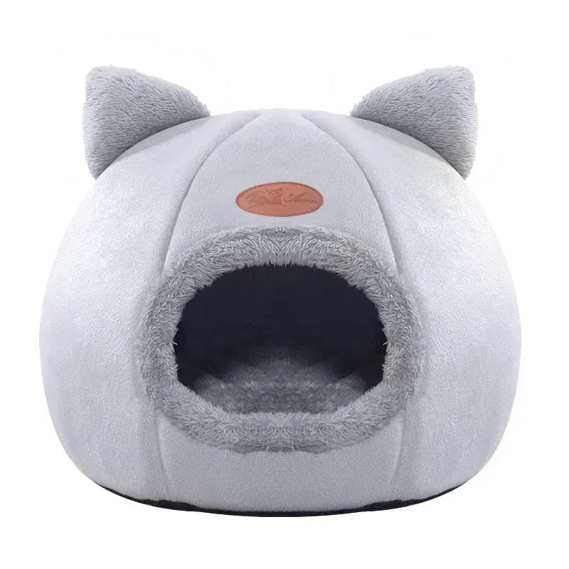 Deep Sleep Comfort Cat Bed - Winter Warm Cave Nest Removable Pet House