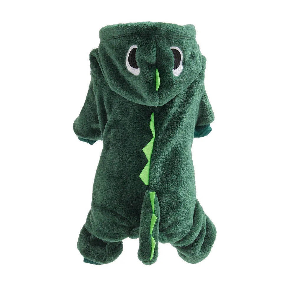 Dinosaur Dog Pajamas - Flannel Costume for Small Dogs & French Bulldogs