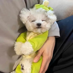 Dinosaur Transforming Dog Clothes - Flannel Winter Jumpsuit with Fun Costume Design