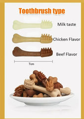 Dog Bruxism Toothbrush Bone Treats | Healthy Dental Chews for Puppies & Adult Dogs | Natural Nutrition & Training Rewards