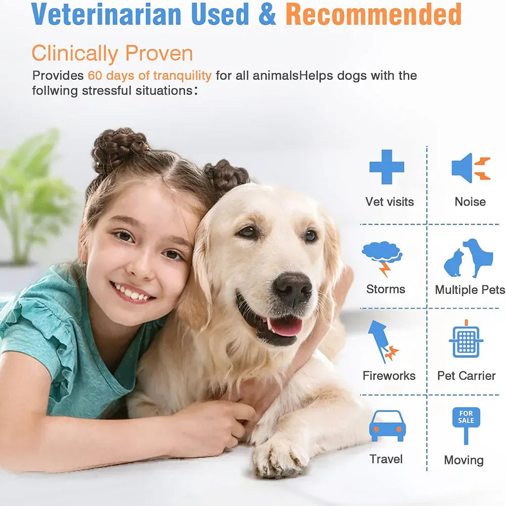 Dog Calming Collar - 60-Day Pheromone Anxiety Relief for Stress & Barking