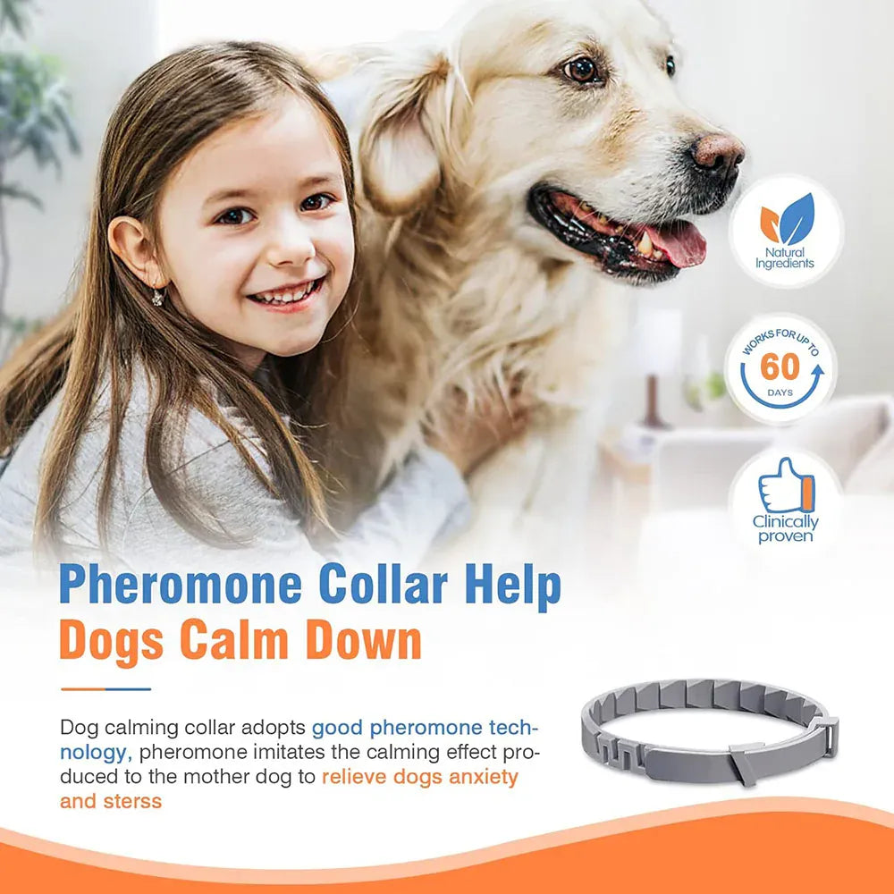 Dog Calming Collar - 60-Day Pheromone Anxiety Relief for Stress & Barking