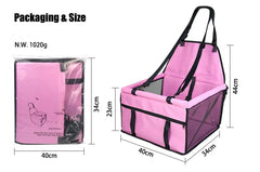 Dog Car Booster Seat - Foldable Travel Safety Seat for Small & Medium Dogs