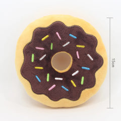 Dog Donut Plush Squeaky Toy | Soft Chew Sound Toy for Puppies & Small Dogs
