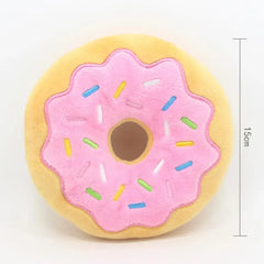 Dog Donut Plush Squeaky Toy | Soft Chew Sound Toy for Puppies & Small Dogs
