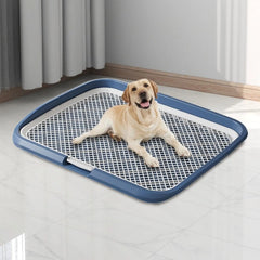 Dog Litter Box with Post - Indoor Potty Tray for Small Medium Dogs