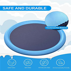 Dog Splash Pad - Inflatable Spray Mat Outdoor Cooling Pool for Pets