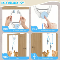 Door HanginDoor Hanging Auto-Rebound Cat Toy | Retractable Kitten Teaser with 3 Colorful Mice | Interactive Indoor Cat Exercise Toyg Auto-Rebound Cat Toy, Retractable Kitten Teaser with 3 Colorful Mice, Interactive Pet Play Toy for Indoor Cats