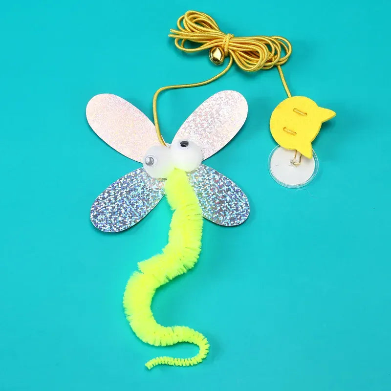 Door Hanging Cat Toy - Elastic Swing Rope with Sticky Disc for Indoor Cats