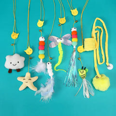 Door Hanging Cat Toy - Elastic Swing Rope with Sticky Disc for Indoor Cats