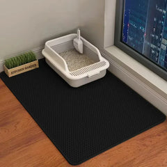 Double Layer Cat Litter Mat - Waterproof Washable Litter Trapper with Non-Slip Base