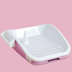 Double Layer Dog Toilet with Pee Post - Indoor Potty Training Tray for Dogs