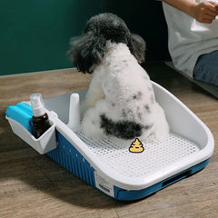 Double Layer Dog Toilet with Pee Post - Indoor Potty Training Tray for Dogs