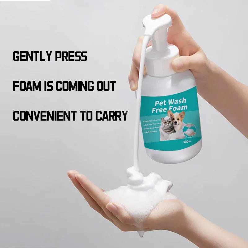 Dry Cleaning Foam for Dogs & Cats | Leave-In Body Wash for Pets | Decontamination & Unscented Fragrance Pet Grooming Foam