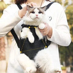Dual Shoulder Pet Carrier Backpack - Portable Breathable Cat & Dog Travel Bag with Legs-Out Design, Multiple Size Options (S to XL)