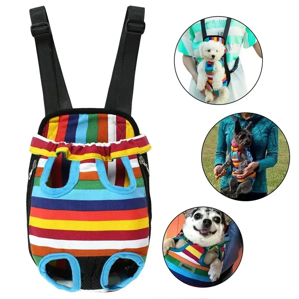 Dual Shoulder Pet Carrier Backpack - Portable Breathable Cat & Dog Travel Bag with Legs-Out Design, Multiple Size Options (S to XL)