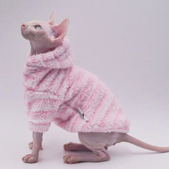 DUOMASUMI Soft Fluffy Double-sided Winter Jacket for Hairless & Sphynx Cats | Thickened Warm Cat Coat | Cozy Pet Outfit