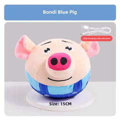 Electric Jumping Dog Toy - USB Rechargeable Interactive Plush Ball