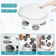 Electric Pet Massager - 4 Rotating Head Massage Tool for Cats & Dogs