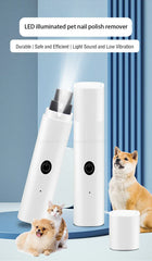 Electric Pet Nail Grinder - Rechargeable USB Dog & Cat Nail Clipper with LED Light, 2 Speeds & 3 Grinding Heads, Quiet Paws Grooming Tool