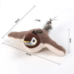 Electronic Flapping Bird Cat Toy - USB Rechargeable Touch Activated with Catnip