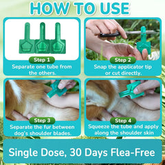 Flea and Tick Prevention Drops for Small Dogs – 6-Month Supply, Topical Treatment for Dogs 5-22 lbs