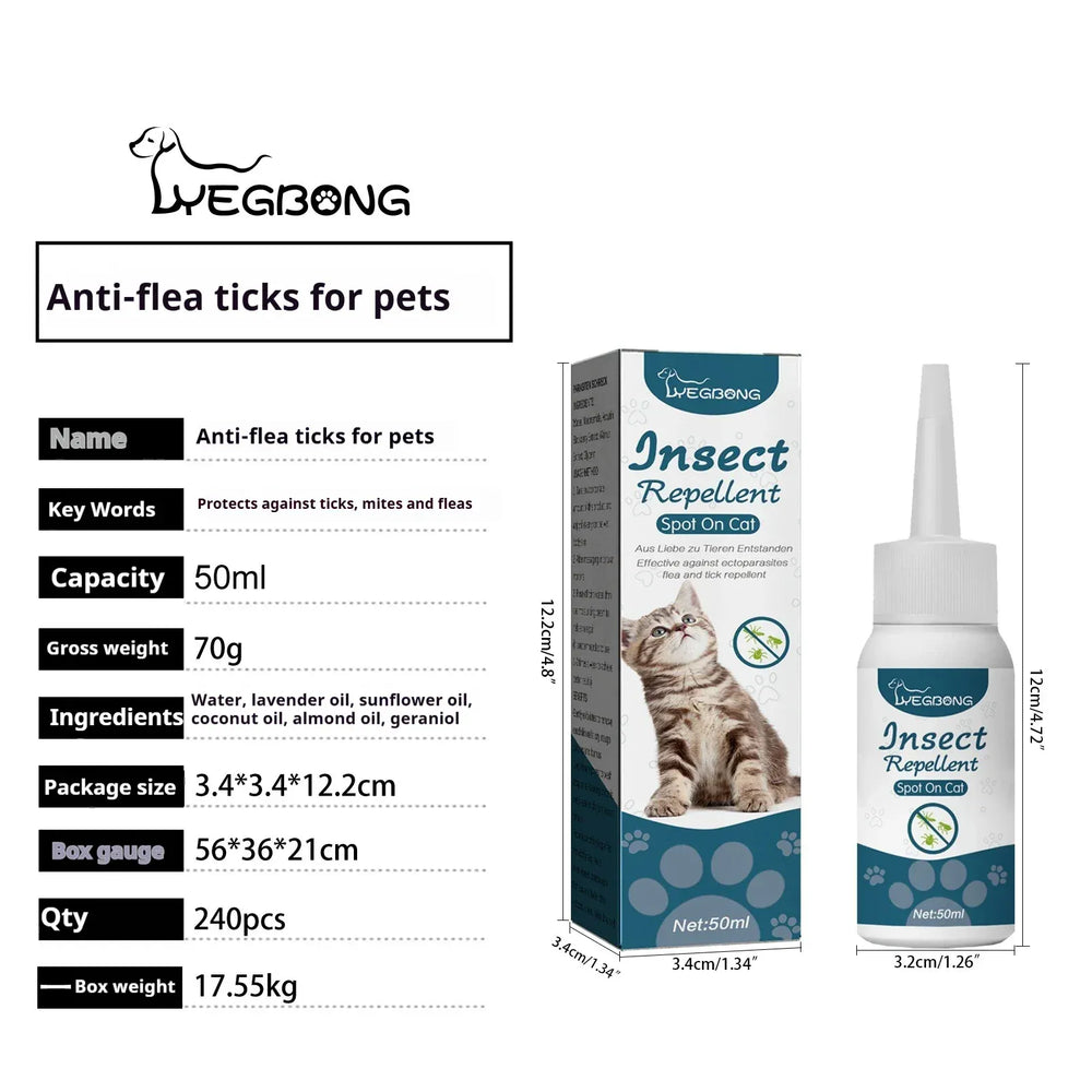Flea & Tick Drops for Dogs & Cats - Monthly Prevention Treatment & Control