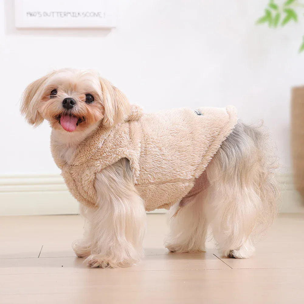Fleece Pet Hoodie - Winter Cat & Dog Sweater for Small Breeds