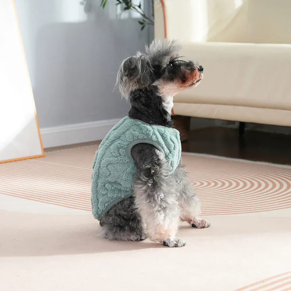 Fleece Warm Dog Vest — Soft Cozy Plush Winter Sleeveless Sweatshirt for Small & Medium Dogs and Cats