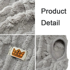 Fleece Warm Dog Vest — Soft Cozy Plush Winter Sleeveless Sweatshirt for Small & Medium Dogs and Cats