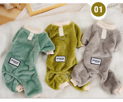 Fleece Warm Pet Clothes – Winter Dog Jumpsuit Pajamas | Pomeranian & Small Dog Nightshirt | Cozy Puppy & Cat Overalls Pijamas