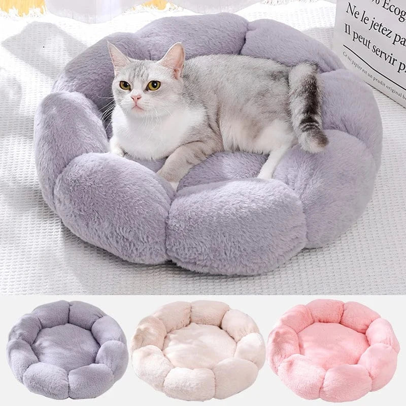 Flower Soft Pet Bed - Winter Warm Cat Dog Cushion Breathable Thicken Mat